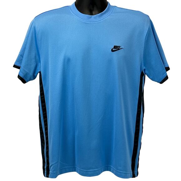 Vintage Y2Ks Nike Mesh Jersey T Shirt Soccer Basketball Swoosh Blue Mens L Large - Picture 1 of 11